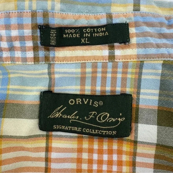 Orvis Signature heavyweight cotton plaid button down shirt - Picture 3 of 8